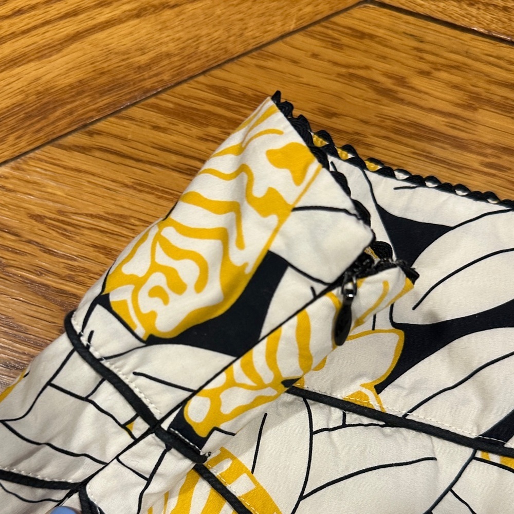 *ODILLE* Anthropologie Yellow x Black Floral Cotton A-Line Skirt Size 2 - Picture 6 of 7